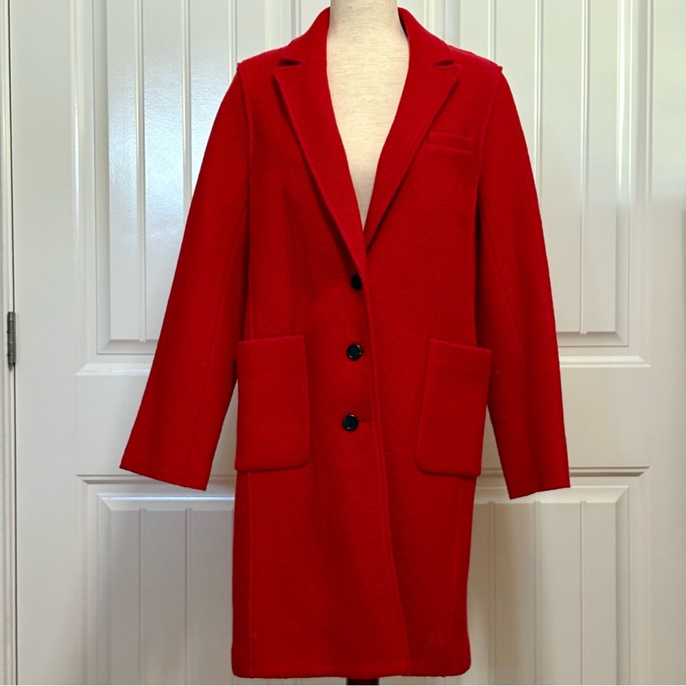 J.Crew Red Italian Boiled Wool Coat Size 8​